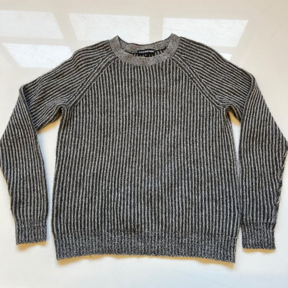 $370 Cashmerism RIB-KNIT Raglan Cashmere Pullover Gray Charcoal  Sweater sz S - Picture 9 of 11